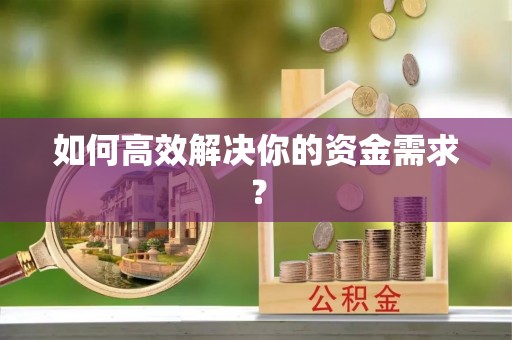 全州如何高效解决你的资金需求？