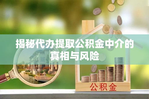 全州揭秘代办提取公积金中介的真相与风险